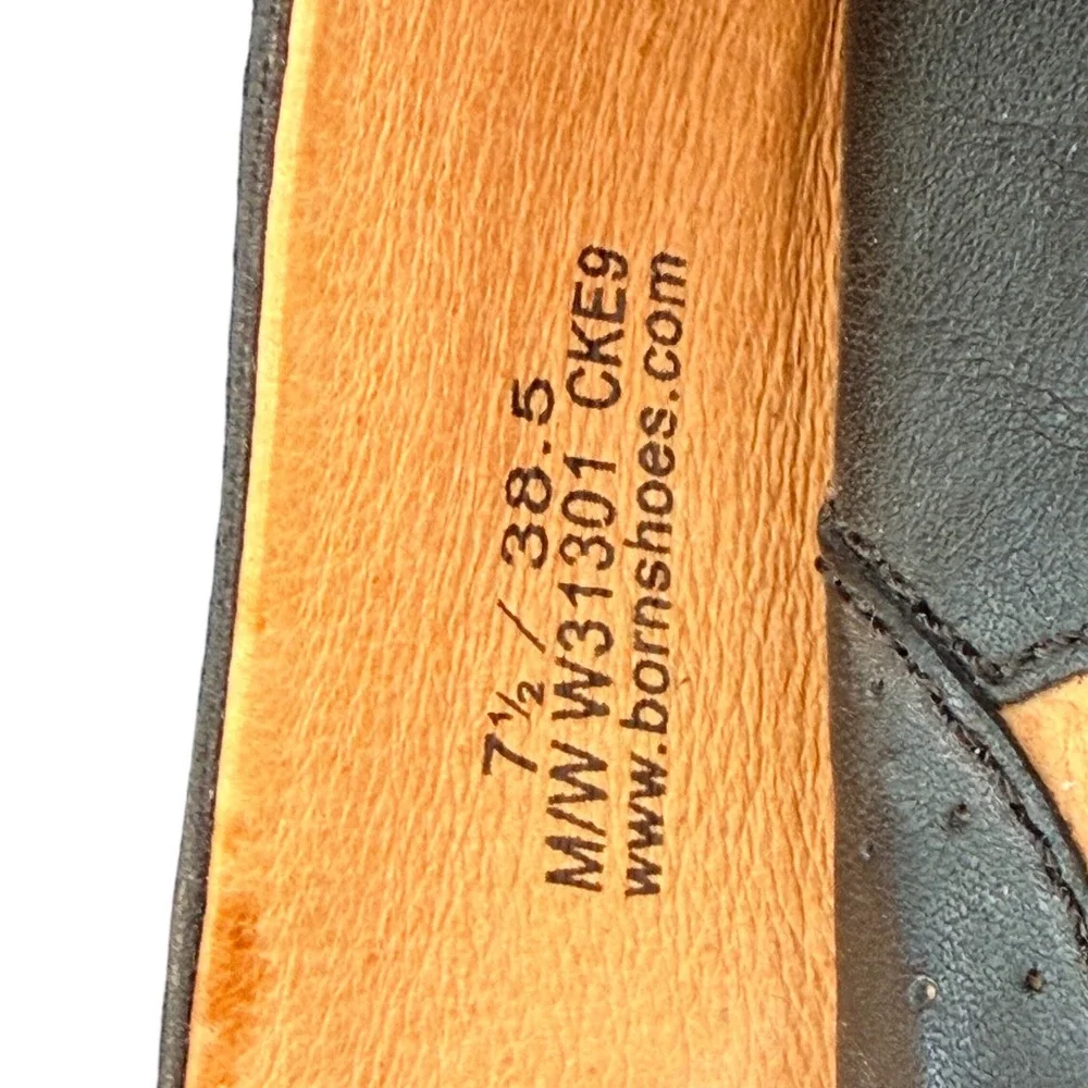 Born Mary Jane Flats Womens 7.5 Black Leather Comfort Shoes W31301 CKE9